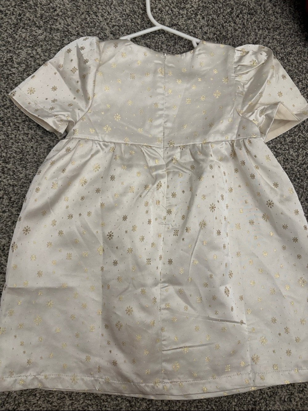 Disney winter Cream Dress with Gold Snowflake and Mickey Accent size 4 - Picture 3 of 3